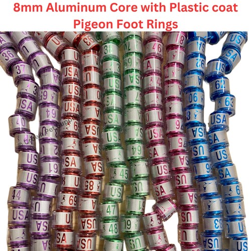 Pigeon aluminium 8mm leg rings - aluminium,